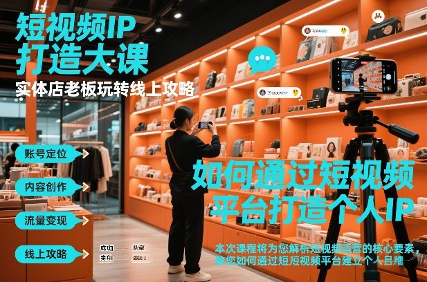 短视频ip打造大课,实体店老板玩转线上攻略-紫橙资源网