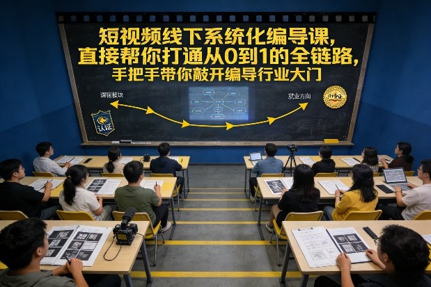 短视频线下系统化编导课,直接帮你打通从0到1的全链路,手把手带你敲开编导行业大门-紫橙资源网