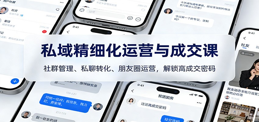 私域精细化运营与成交课：社群管理、私聊转化、朋友圈运营，解锁高成交密码 - 福缘网