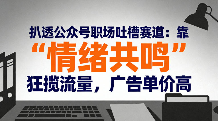 扒透公众号职场吐槽赛道：靠“情绪共鸣”狂揽流量，广告单价高-紫橙资源网
