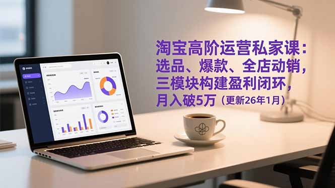 淘宝高阶运营私家课：选品、爆款、全店动销，三模块构建盈利闭环，月入破5万（更新26年1月）-紫橙资源网