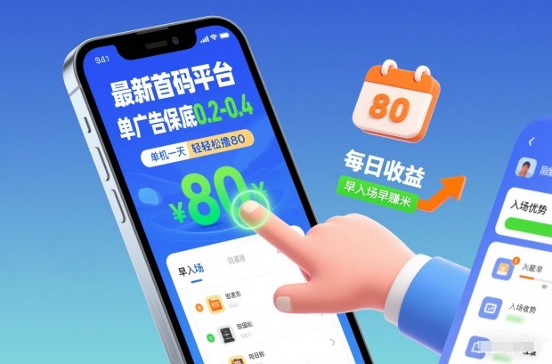 最新首码平台，单广告保底0.2-0.4，单机一天轻松撸80，早入场早賺米-紫橙资源网