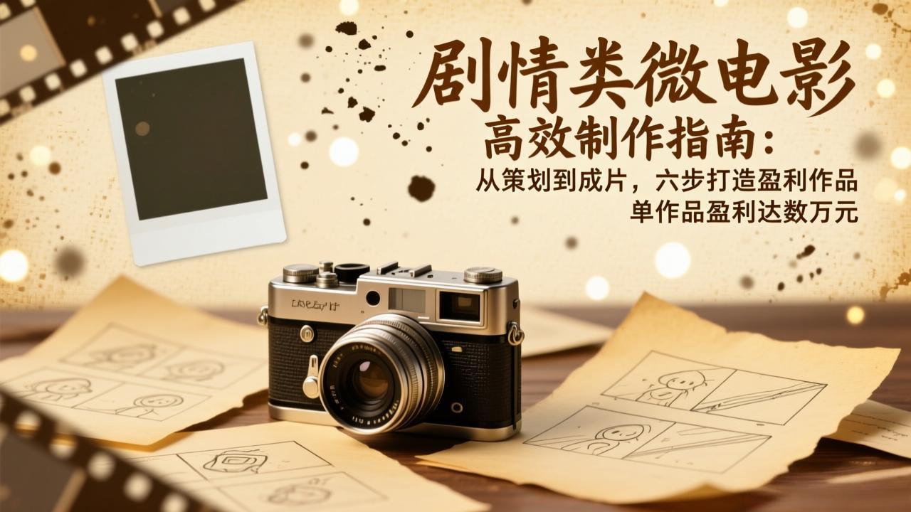 剧情类微电影高效制作指南：从策划到成片，六步打造盈利作品，单作品盈利达数万元-紫橙资源网