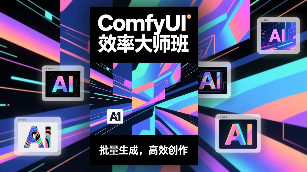ComfyUI效率大师班:工作流搭建,批量生成,将个人AI出图效率提升5-10倍,月接单收入1-3万-紫橙资源网