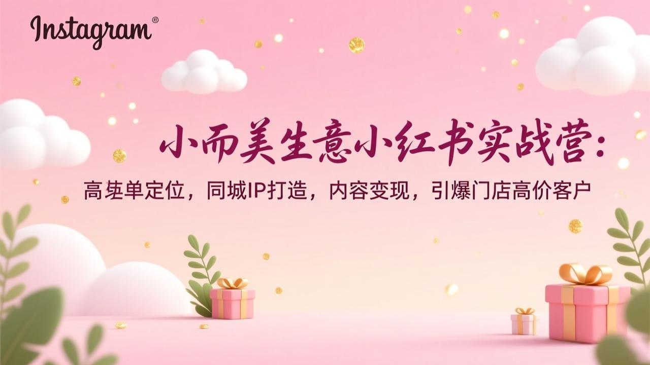 小而美生意小红书实战营:高客单定位,同城IP打造,内容变现,引爆门店高价客户-紫橙资源网