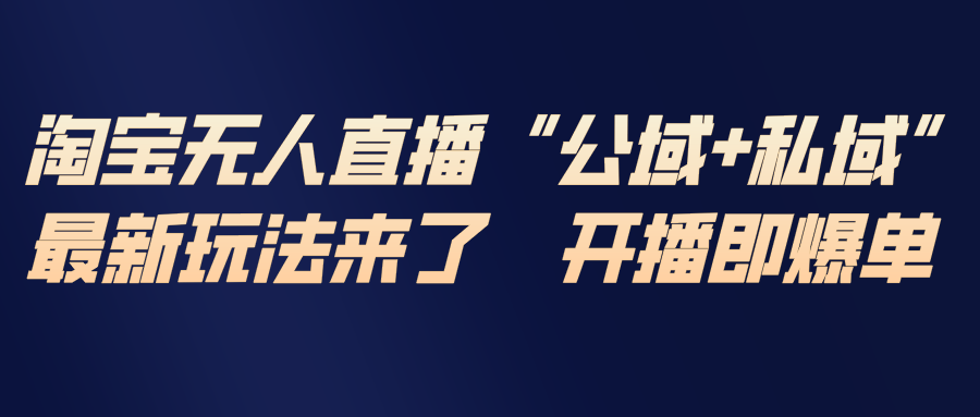淘宝无人直播最新玩法，包含私域和公域两种玩法-紫橙资源网