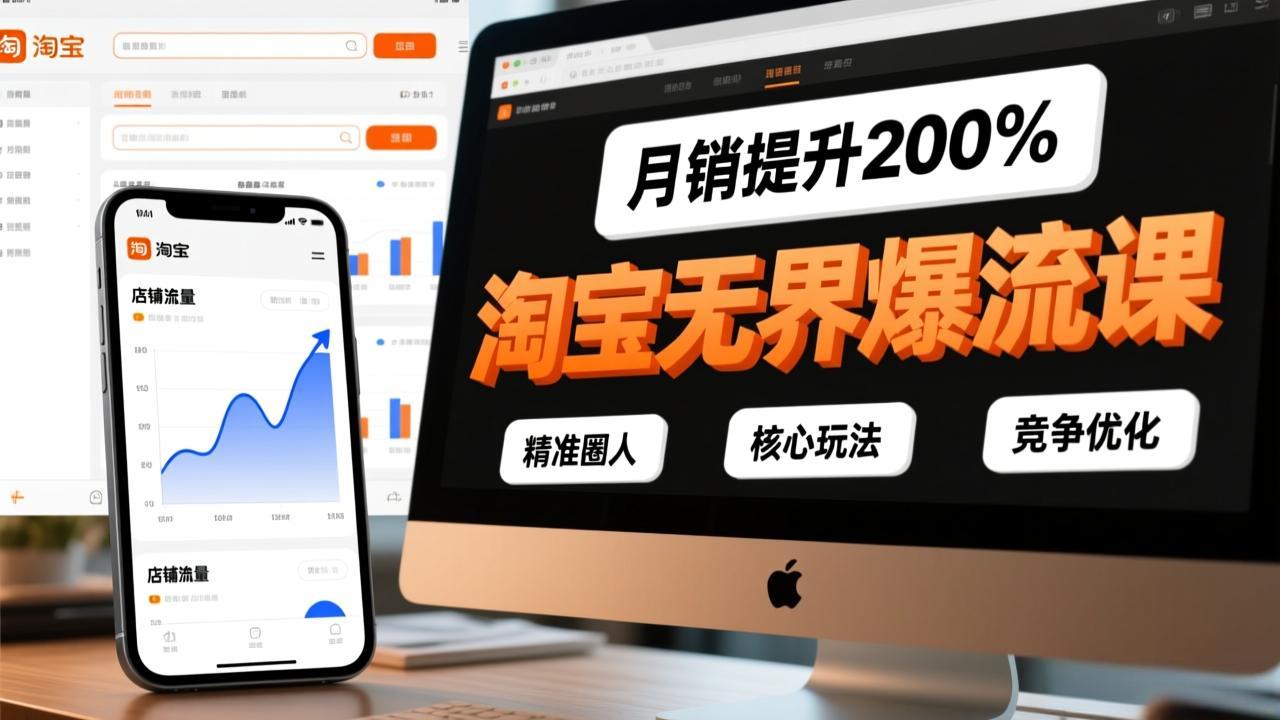 淘宝无界爆流课,精准圈人、核心玩法、竞争优化,快速引爆店铺流量,月销提升200%-紫橙资源网