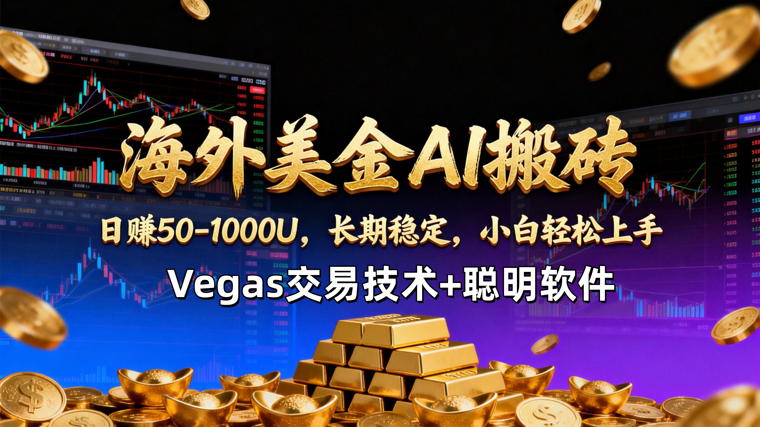 【海外美金AI搬砖】Vegas交易技术+聪明软件,日赚50-1000U,长期稳定,小白轻松上手。-紫橙资源网