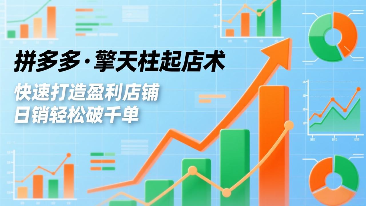 拼多多·擎天柱起店术,爆流布局、利润起飞、不断流,快速打造盈利店铺,日销轻松破千单-紫橙资源网