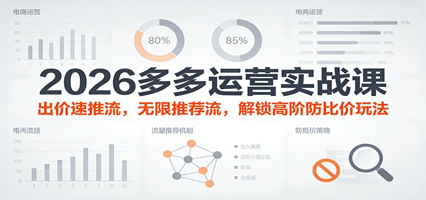 2026多多运营实战课:出价速推流,无限推荐流,解锁高阶防比价玩法-紫橙资源网