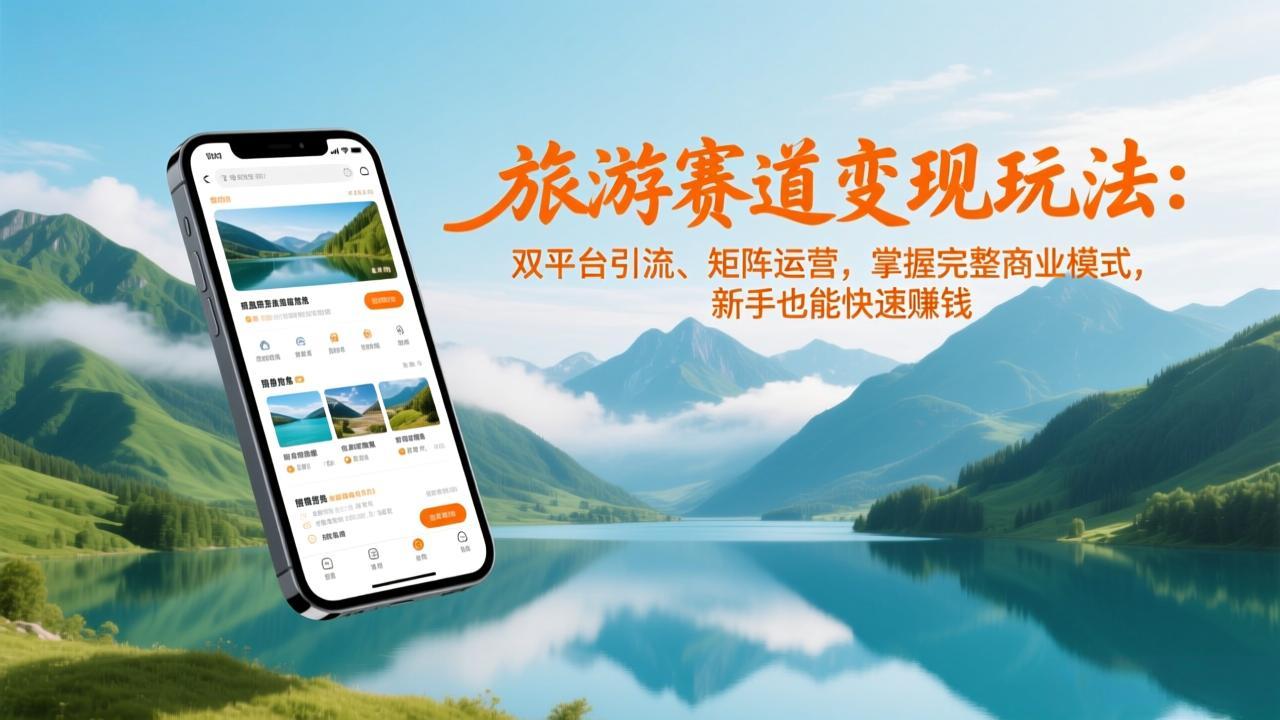 旅游赛道变现玩法:双平台引流、矩阵运营,掌握完整商业模式,新手也能快速赚钱-紫橙资源网
