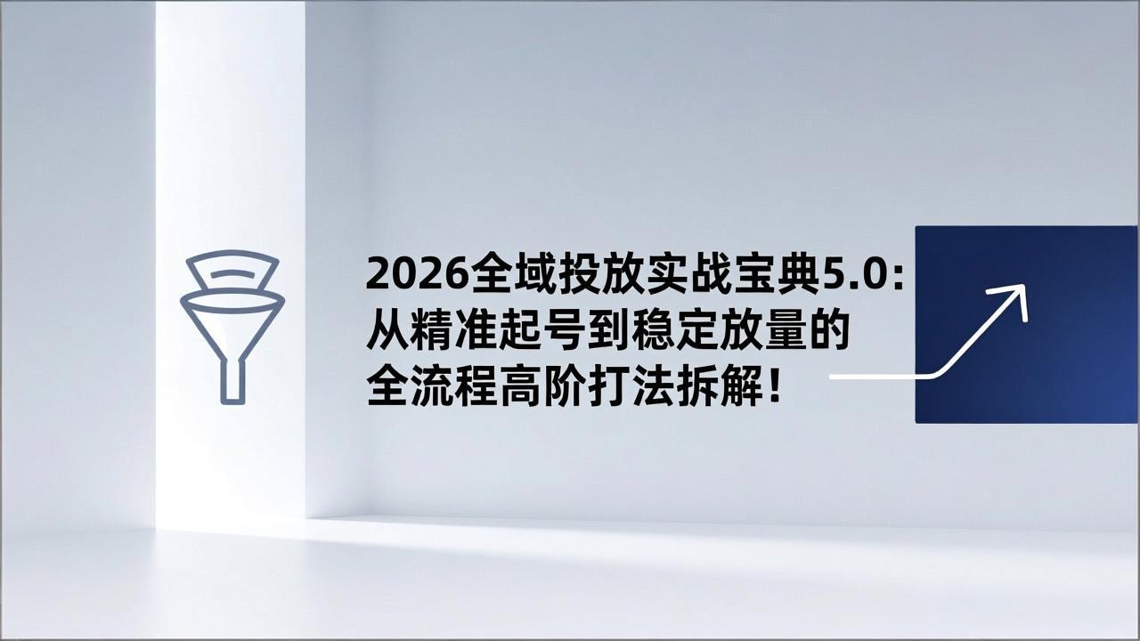2026全域投放实战宝典5.0:从精准起号到稳定放量的全流程高阶打法拆解!-紫橙资源网