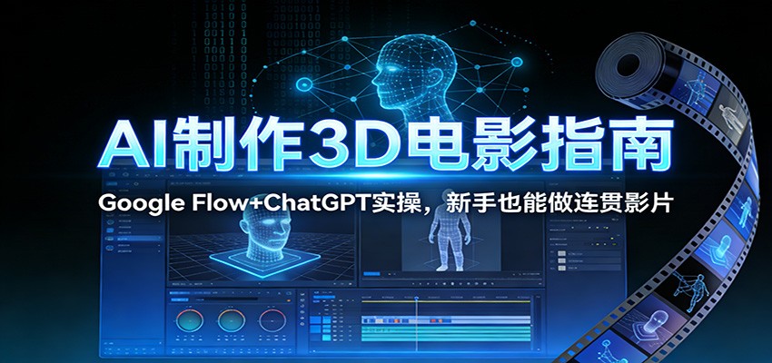 AI制作3D电影指南:Google Flow+ChatGPT实操,新手也能做连贯影片-紫橙资源网