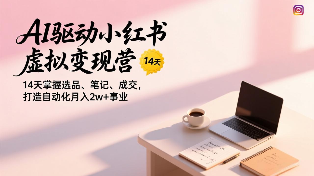AI驱动小红书虚拟变现营,14天掌握选品、笔记、成交,打造自动化月入2w+事业-紫橙资源网