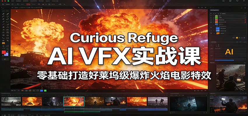 Curious Refuge AI VFX实战课，零基础打造好莱坞级爆炸火焰电影特效-紫橙资源网
