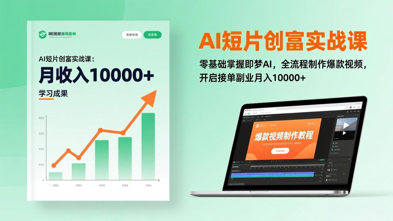 AI短片创富实战课:零基础掌握即梦AI,全流程制作爆款视频,开启接单副业月入10000+(更新)-紫橙资源网