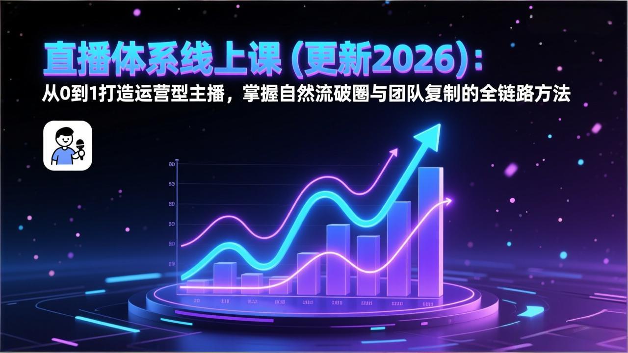 直播体系线上课(更新2026):从0到1打造运营型主播,掌握自然流破圈与团队复制的全链路方法-紫橙资源网