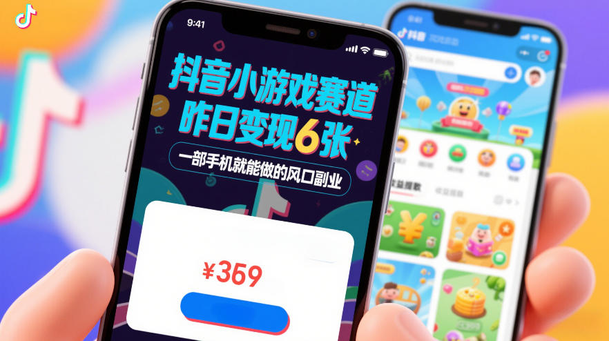抖音小游戏赛道,昨日变现600+,零基础一部手机就能做的风口副业-紫橙资源网