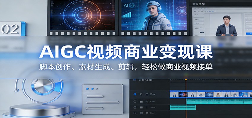 AIGC视频商业变现课:脚本创作、素材生成、剪辑,轻松做商业视频接单-紫橙资源网