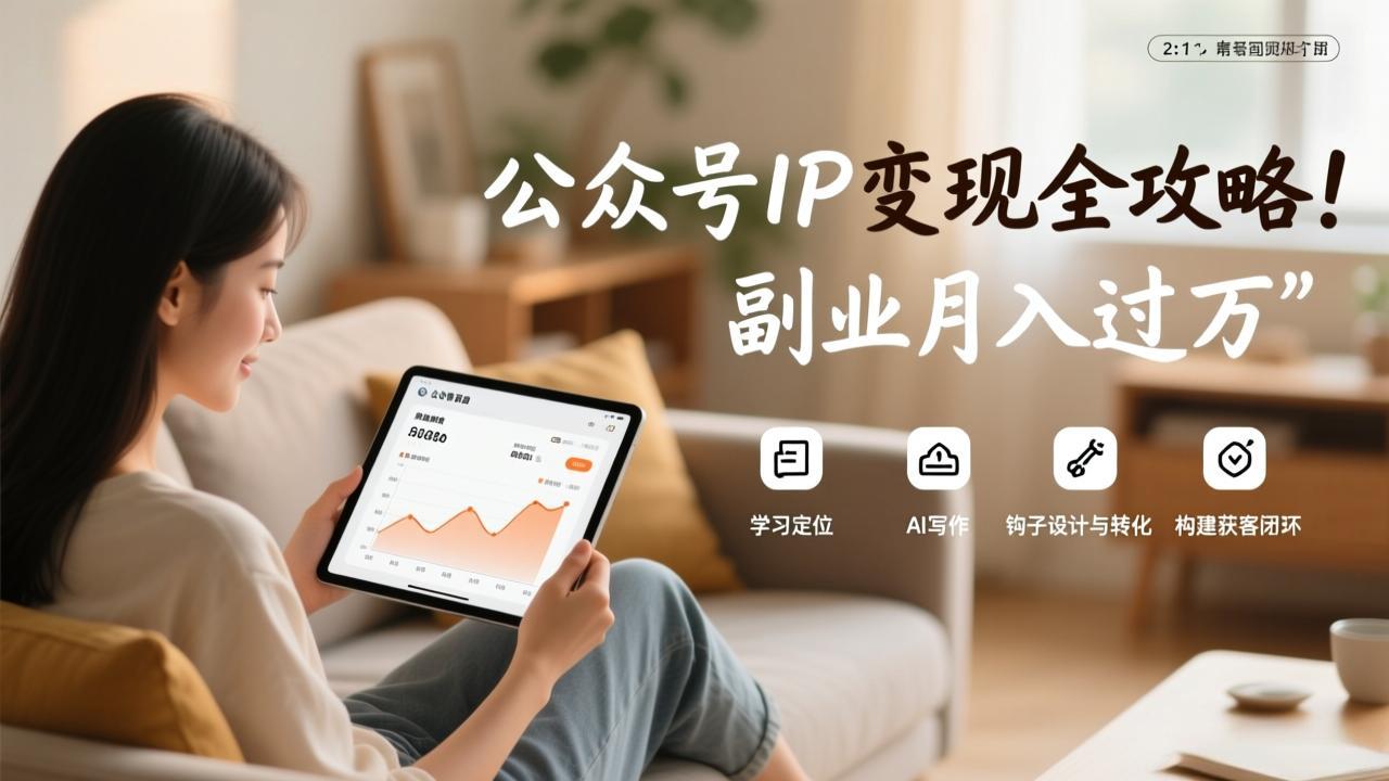 公众号IP变现全攻略,学习定位、AI写作、钩子设计与转化,构建获客闭环,副业月入过万-紫橙资源网