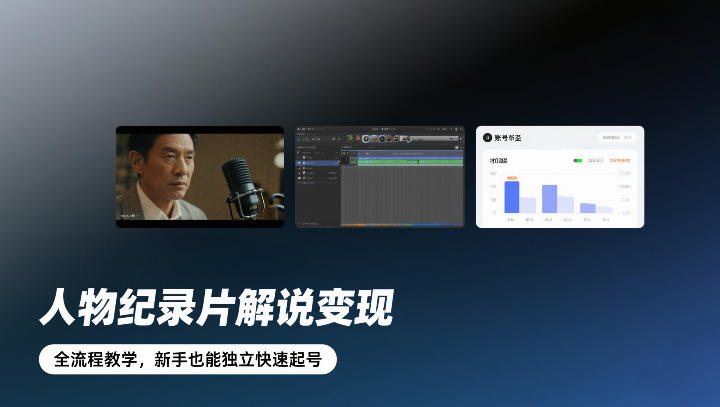 人物纪录片解说变现,全流程教学,新手也能独立快速起号-紫橙资源网