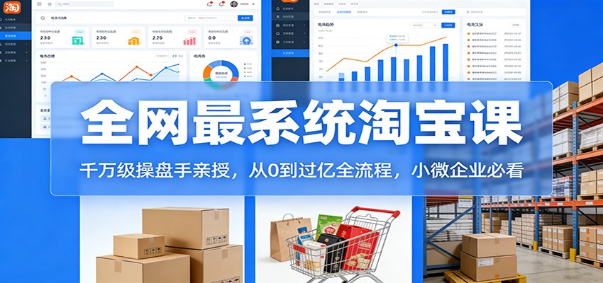 淘宝天猫系统课:千万级操盘手亲授,从0到过亿全流程,小微企业必看-紫橙资源网