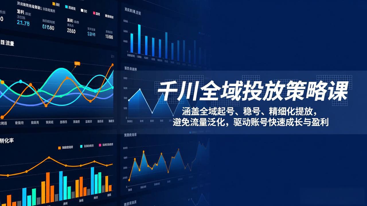 千川全域投放策略课:涵盖全域起号、稳号、精细化投放,避免流量泛化,驱动账号快速成长与盈利-紫橙资源网