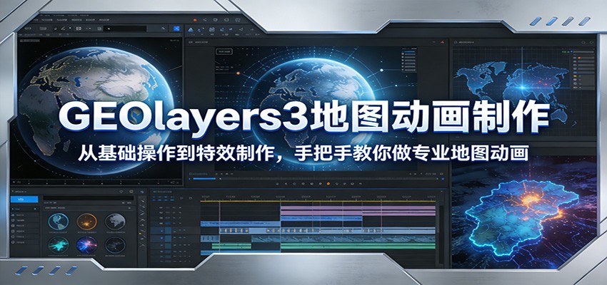 GEOlayers3地图动画制作:从基础操作到特效制作,手把手教你做专业地图动画-紫橙资源网