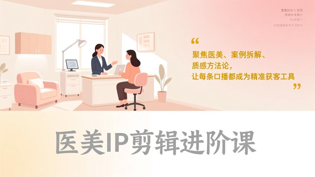 医美IP剪辑进阶课，聚焦医美、案例拆解、质感方法论，让每条口播都成为精准获客工具-紫橙资源网