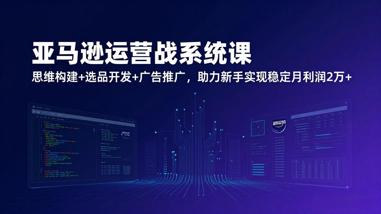亚马逊运营实战系统课，思维构建+选品开发+广告推广，助力新手实现稳定月利润2万+（更新）-紫橙资源网