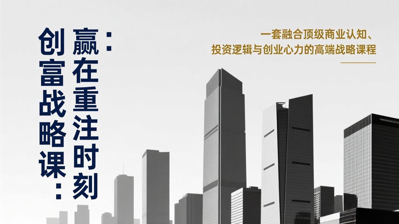 《创富战略课：赢在重注时刻》一套融合顶级商业认知、投资逻辑与创业心力的高端战略课程-紫橙资源网
