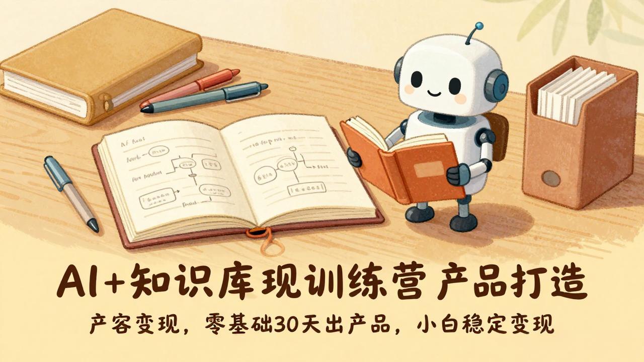 AI+知识库变现训练营，产品打造、内容创作、全平台变现，零基础30天出产品，小白稳定变现-紫橙资源网
