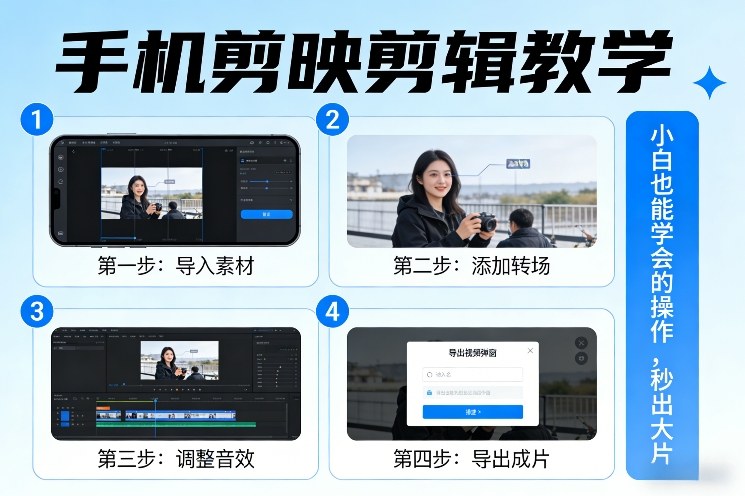手机剪映剪辑教学，小白也能学会的操作，秒出大片-紫橙资源网