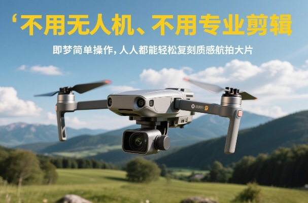 不用无人机、不用专业剪辑，即梦简单操作，人人都能轻松复刻质感航拍大片-紫橙资源网
