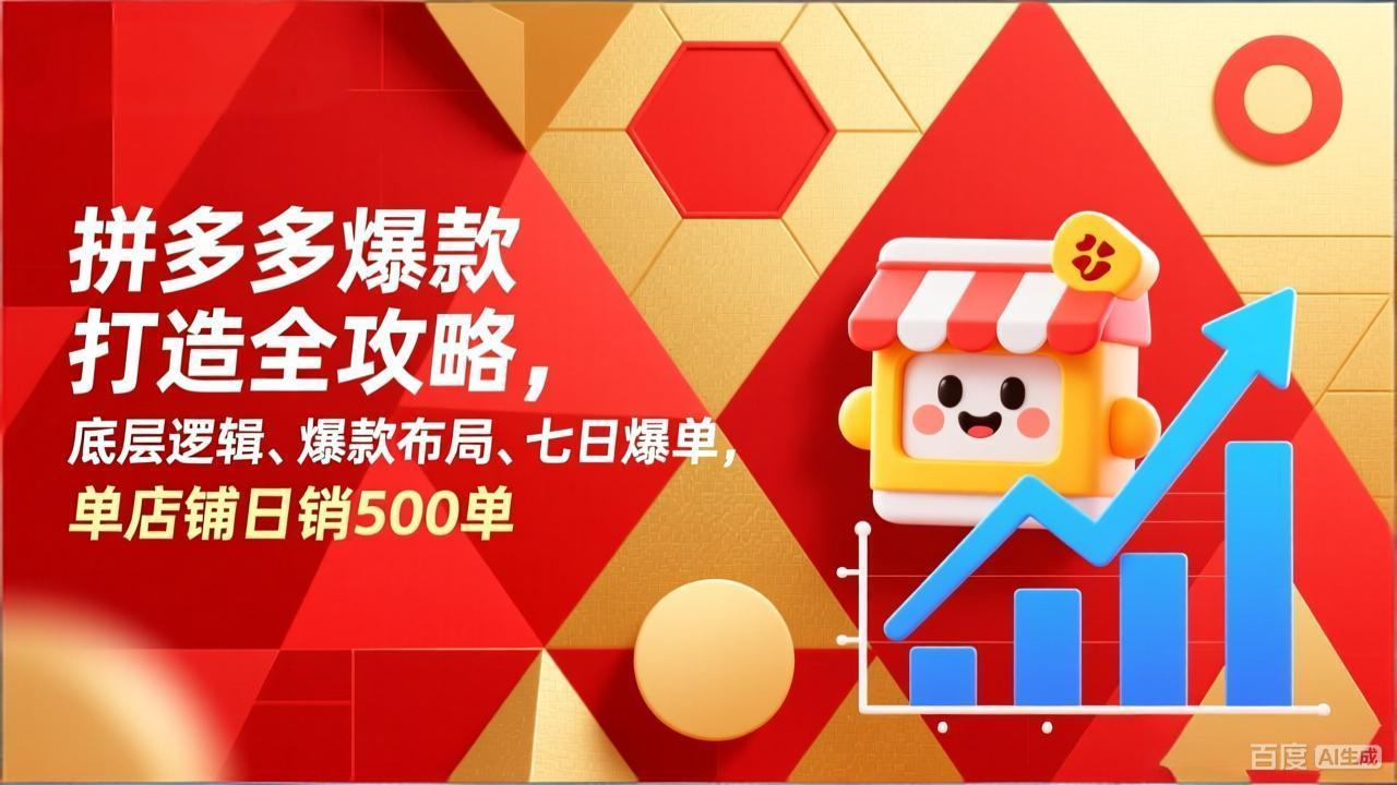 拼多多爆款打造全攻略，底层逻辑、爆款布局、七日爆单，单店铺日销500单-紫橙资源网