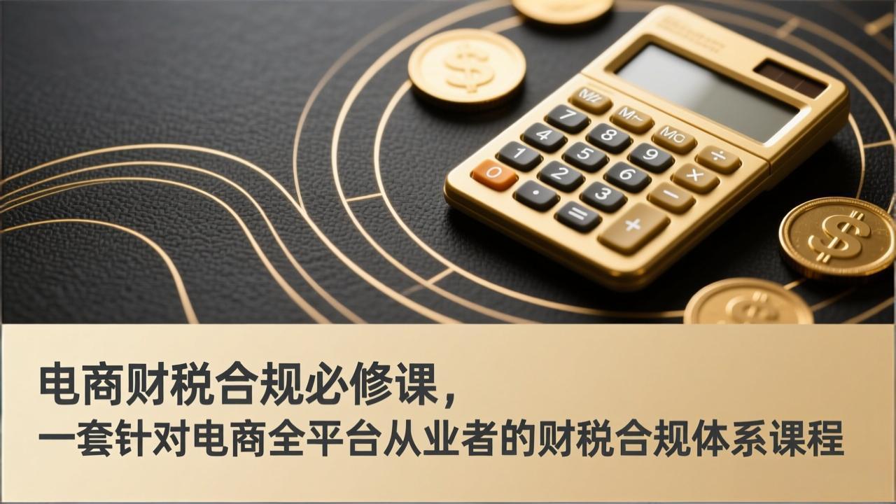 电商财税合规必修课，是一套针对电商全平台从业者的财税合规体系课程-紫橙资源网