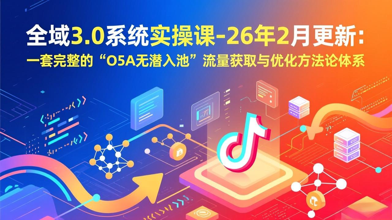 全域3.0系统实操课-26年2月更新：一套完整的“O5A无潜入池”流量获取与优化方法论体系-紫橙资源网