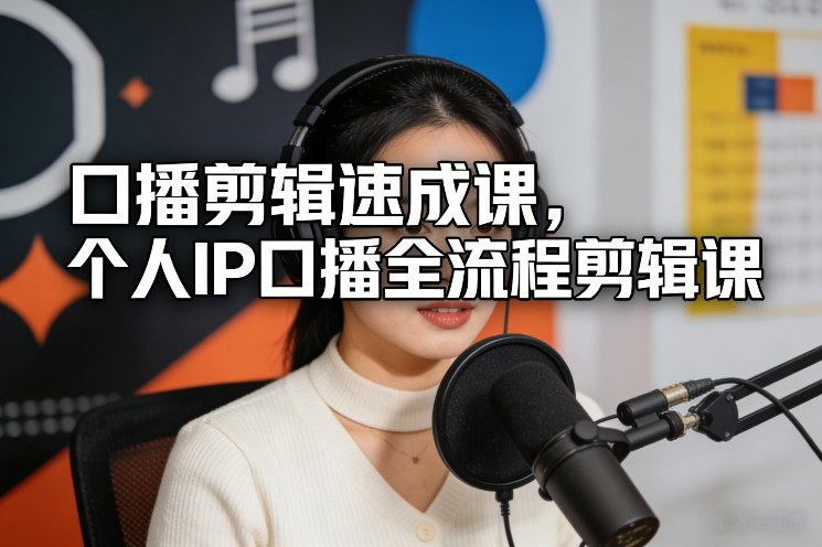口播剪辑速成课，个人IP口播全流程剪辑课-紫橙资源网