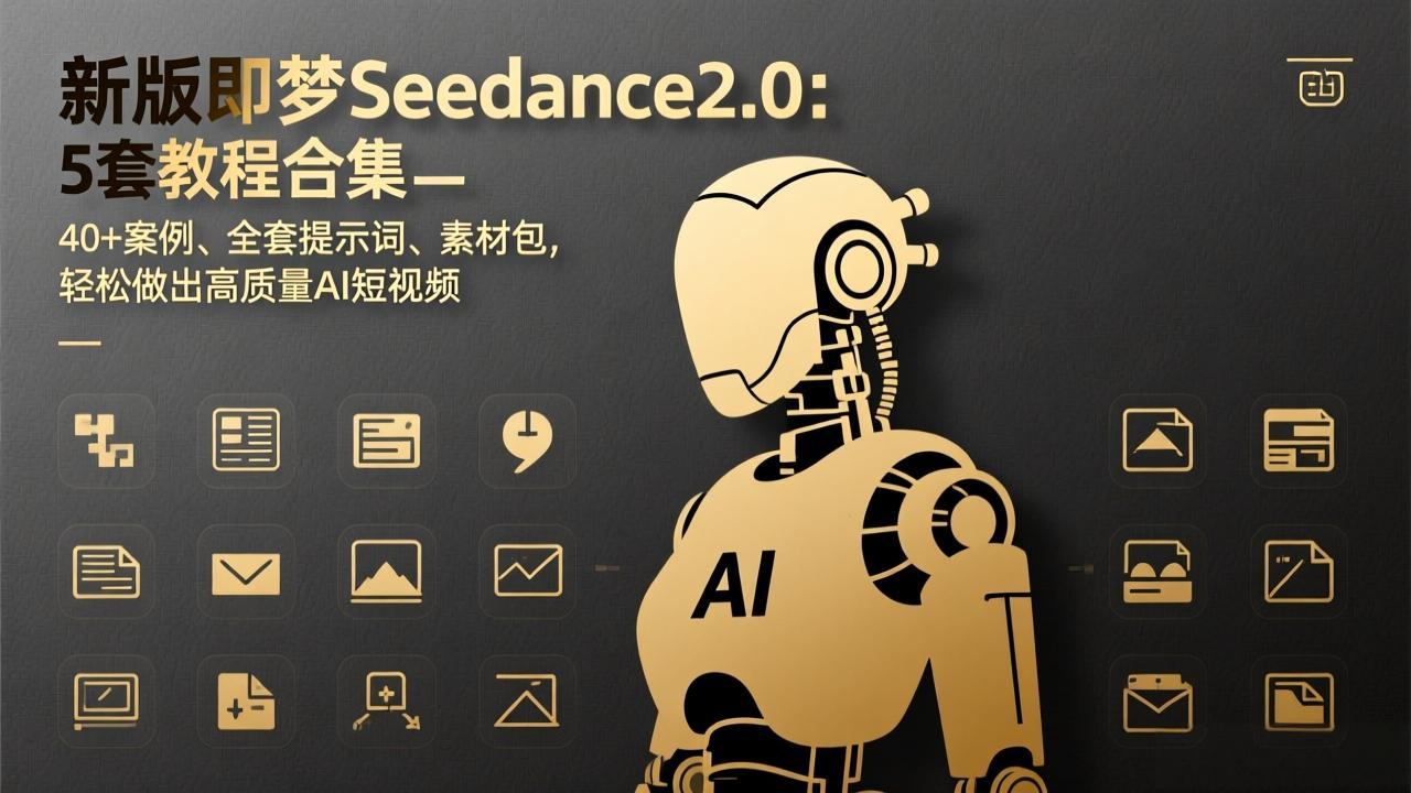 新版即梦Seedance2.0:5套教程合集,40+案例、全套提示词、素材包,轻松做出高质量AI短视频-紫橙资源网