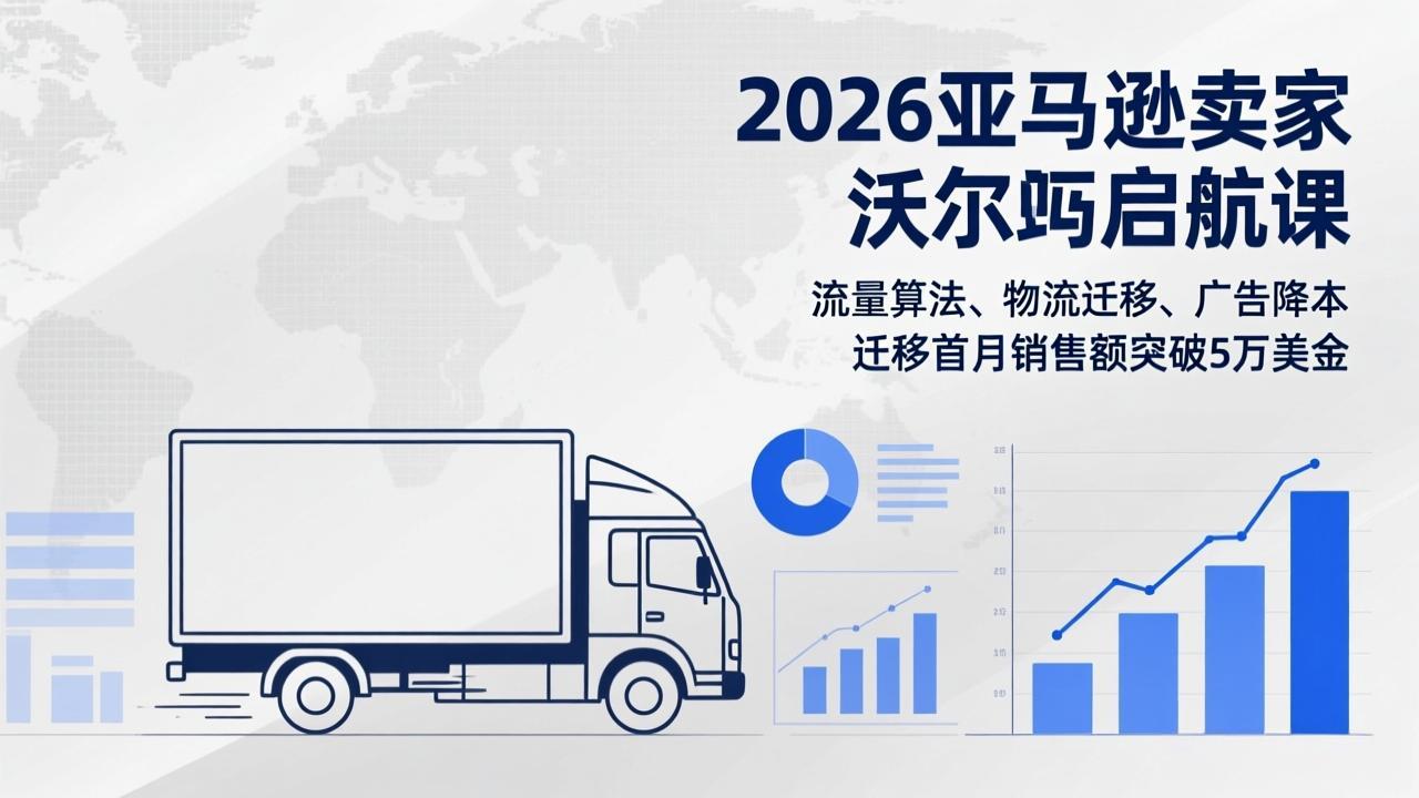 2026亚马逊卖家沃尔玛启航课,流量算法、物流迁移、广告降本,迁移首月销售额突破5万美金-紫橙资源网