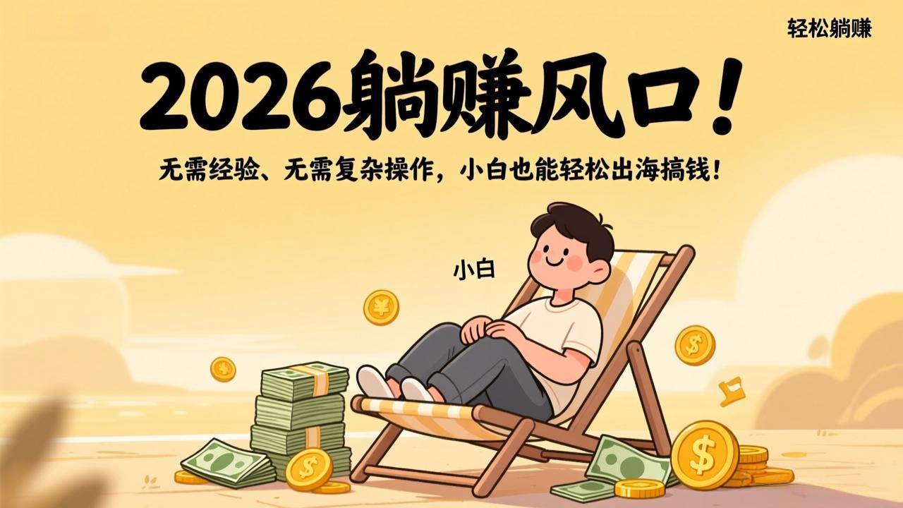 2026躺赚风口!无需经验、无需复杂操作,小白也能轻松出海搞钱!-紫橙资源网