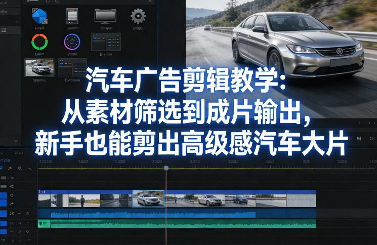 汽车广告剪辑教学:从素材筛选到成片输出,新手也能剪出高级感汽车大片-紫橙资源网