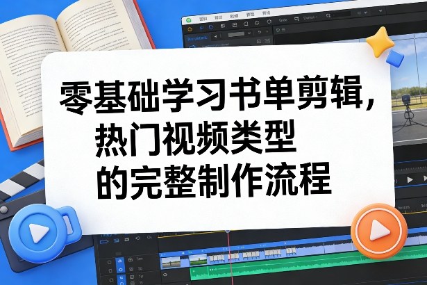 零基础学习书单剪辑,热门视频类型的完整制作流程(更新2026)-紫橙资源网