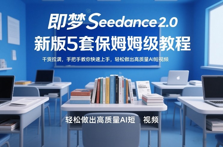 即梦Seedance2.0新版5套保姆级教程,干货拉满,手把手教你快速上手,轻松做出高质量AI短视频-紫橙资源网