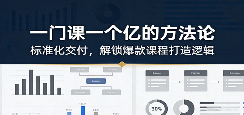 一门课一个亿的方法论:标准化交付,解锁爆款课程打造逻辑-紫橙资源网