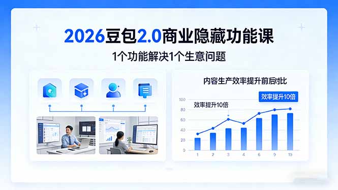 2026豆包2.0商业隐藏功能课,1个功能解决1个生意问题,内容生产效率提升10倍-紫橙资源网