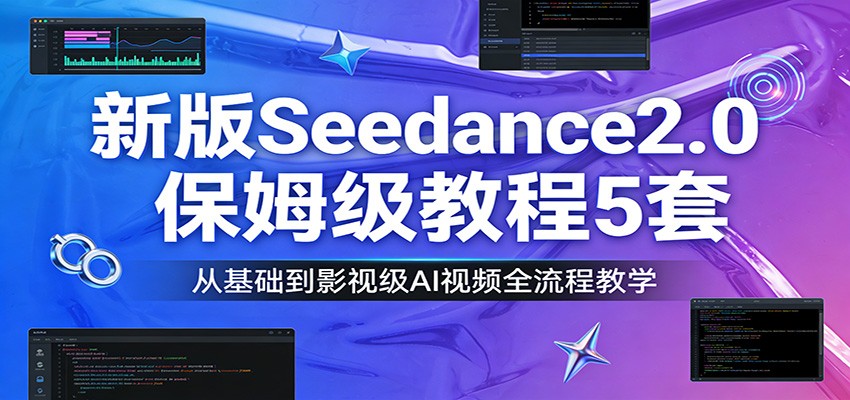 新版Seedance2.0保姆级教程5套：从基础到影视级AI视频全流程教学-紫橙资源网