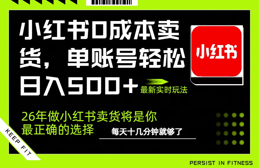 小红书0成本AI卖货，单账号轻松日入500+，完全托管AI，可矩阵放大-紫橙资源网