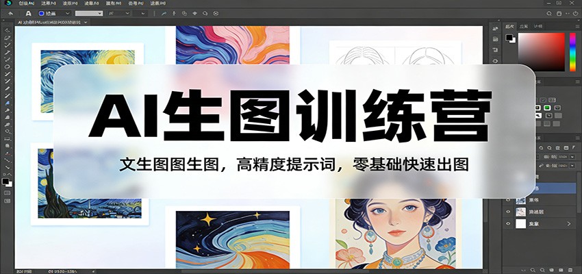 AI生图训练营：文生图图生图，高精度提示词，零基础快速出图-紫橙资源网