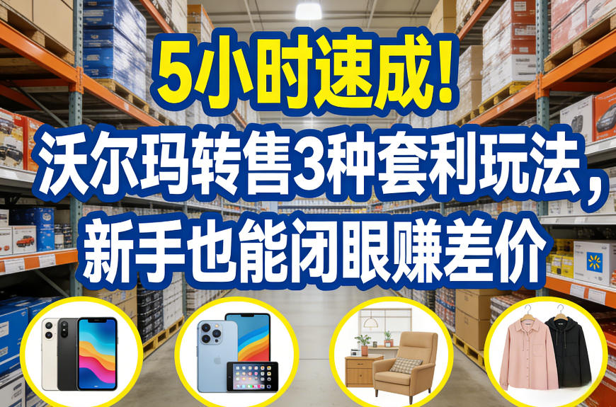 5小时速成!沃尔玛转售3种套利玩法,新手也能闭眼賺差价-紫橙资源网